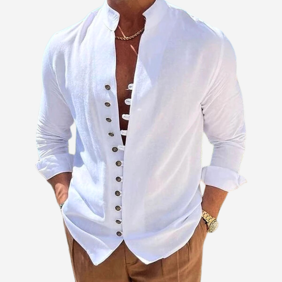 Tom Adams Buttoned Linen-Blend Shirt