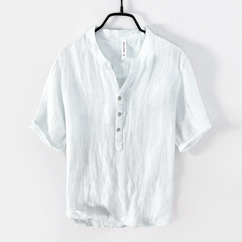 Tom Adams V-Neck Linen Shirt