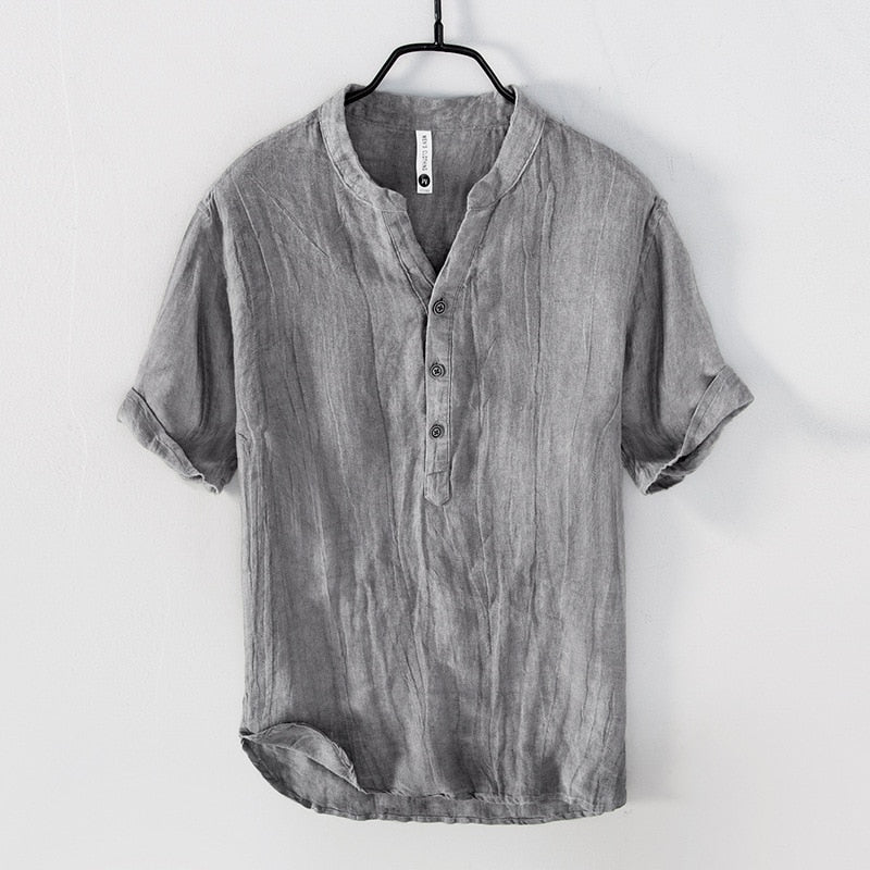 Tom Adams V-Neck Linen Shirt