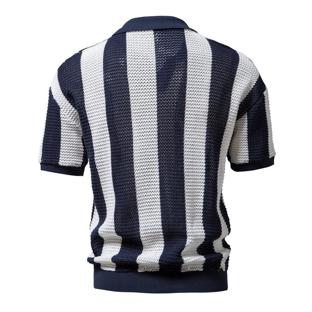Tom Adams Striped Knitted Vibe Polo
