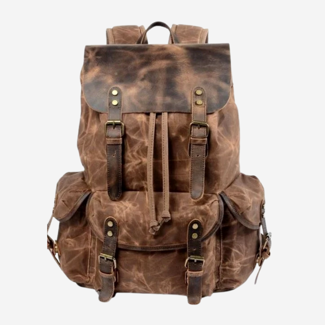 The Wild Wolf - Canvas Leather Backpack