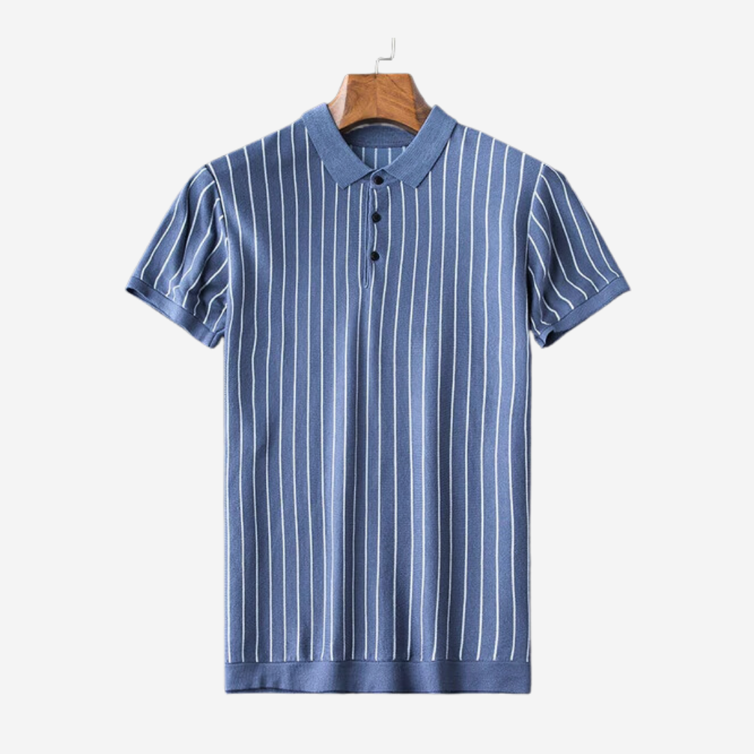 Tom Carter Striped Knitted Polo